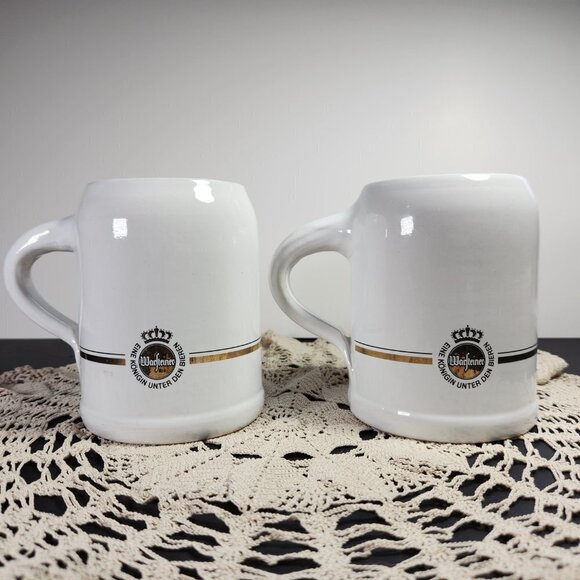 Warsteiner German Beer Stein Mug 0.5L White Ceramic Lot of 2 Vintage - Picture 10 of 12